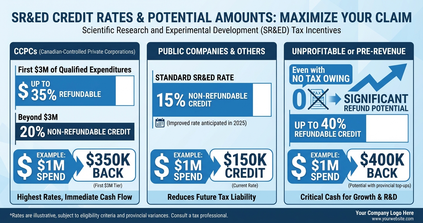 SR&ED credit rates by company type