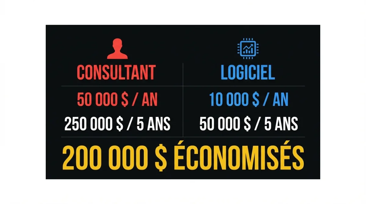 Comparaison des coûts : honoraires consultant RS&DE vs logiciel sur 5 ans