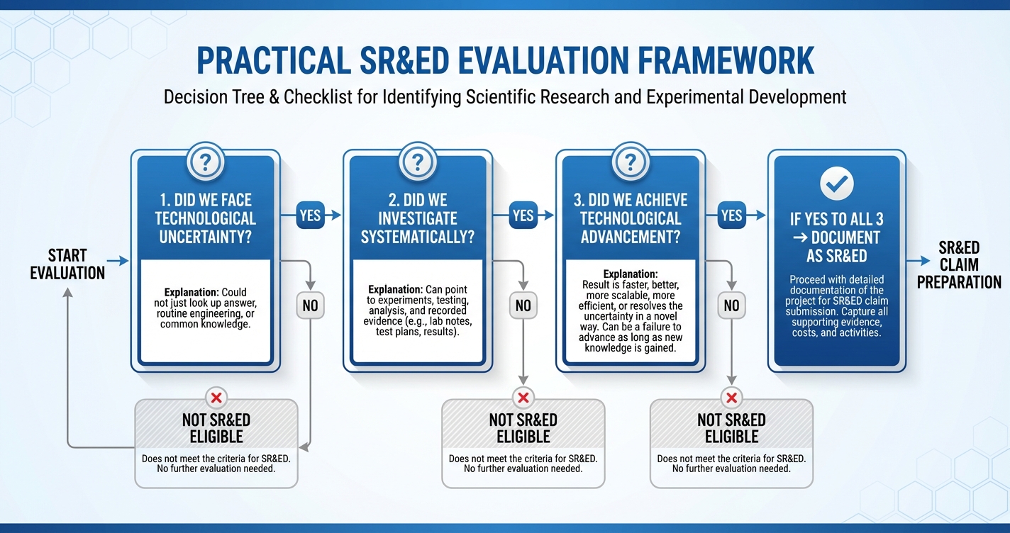 Practical SR&ED evaluation framework