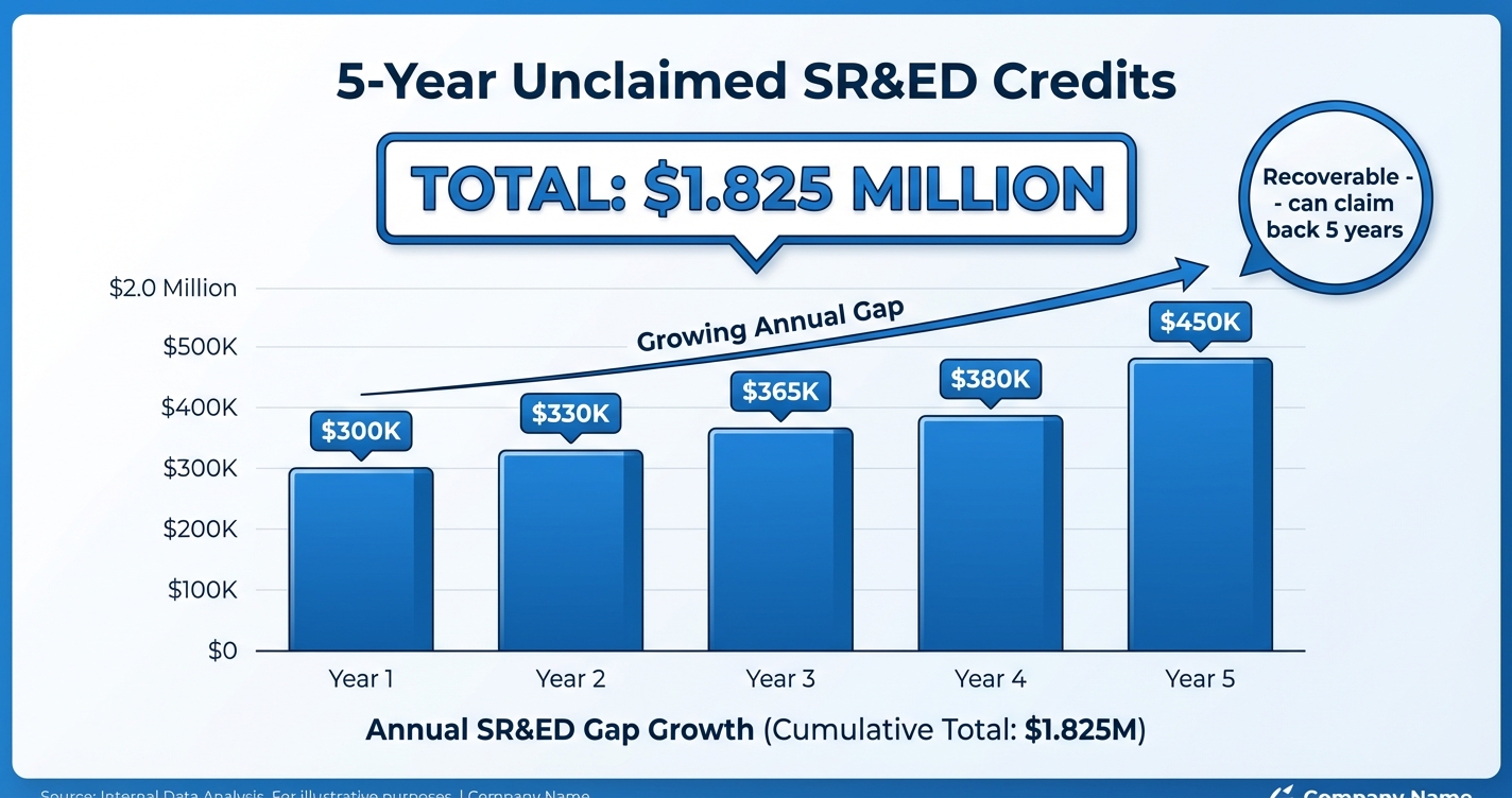 5-year cumulative SR&ED documentation gap
